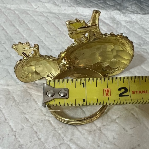 Tahar Fall Harvest Napkin Rings Set Of 4 Green Gold Rhinestone Pumpkins Formal - Picture 5 of 11